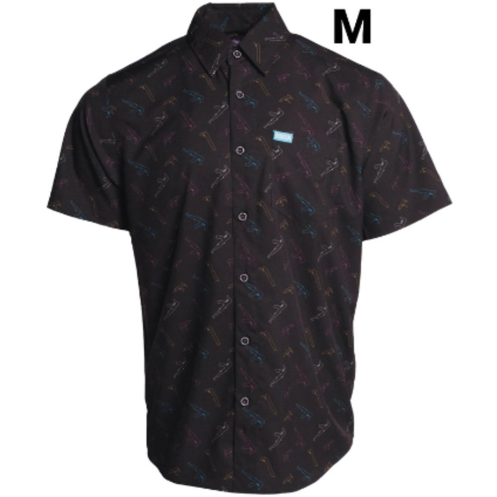 Dixxon Flannel PEW PEW Men's Short Sleeve Party Shirt M
